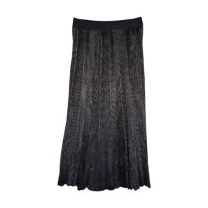 Wrinkled midi skirt is fashionable, slimming, versatile, women's black long style, simple, pleated skirt, elegant, high-end, A-line：圖片 4