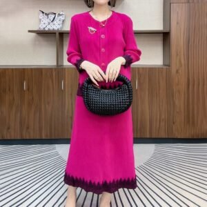 Skinny Mom Round Neck Lady Dress Set, Two Piece Temperament Dress, Small Fragrant Style, Noble and Elegant Dress Set, Fashionable：圖片 4