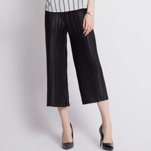 Seven point pants boutique fashionable pleated Jianing women's pants wide leg casual pants urban casual temperament high-end leg repair
