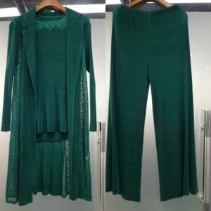 K90812 long sleeved 3-piece Jia Ning pleated autumn and winter new women's static color fashion set：圖片 8
