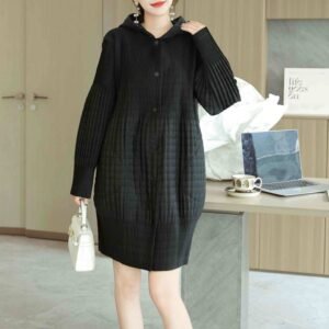 Jia Ning's versatile loose plus size pleated cotton jacket for women, thick fabric hooded cotton jacket, simple commuting warmth, winter solid color：圖片 3
