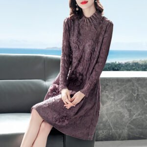 2021 Spring New Jia Ning pleated French socialite plus size slimming bottom loose dress k201112：圖片 3