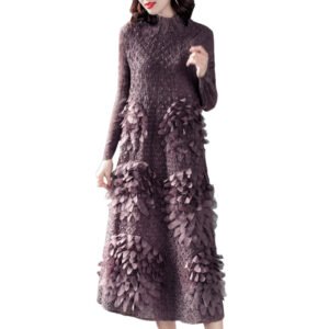 2023 Spring New Ethnic Style Medium length Design Sense Large Fat MM Jia Ning Folded Dress K201104：圖片 5