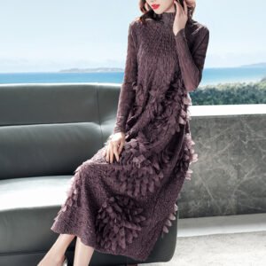 2023 Spring New Ethnic Style Medium length Design Sense Large Fat MM Jia Ning Folded Dress K201104