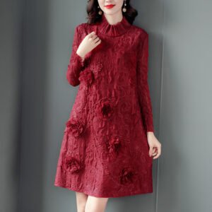 2021 Spring New Jia Ning pleated French socialite plus size slimming bottom loose dress k201112：圖片 7