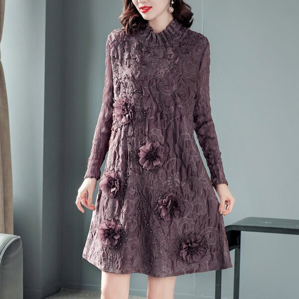 2021 Spring New Jia Ning pleated French socialite plus size slimming bottom loose dress k201112
