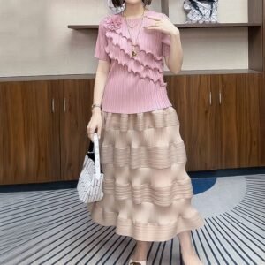 T-shirt short sleeved loose top with lotus leaf for slimming effect, new summer base, outer wear, round neck to cover flesh, explosive item to cover belly, Korean version：圖片 3