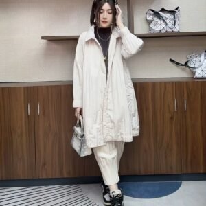 Cotton Jacket, Three Houses Cotton Jacket, Women's Winter 2024 Medium to Long Style, New Folded Loose Coat, Warm, Fashionable, Casual, Foreign Trade