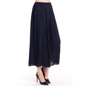 Elastic high waisted solid color versatile pleated wide leg pants for women, casual skirt pants, cropped pants, temperament for commuting, intellectual style