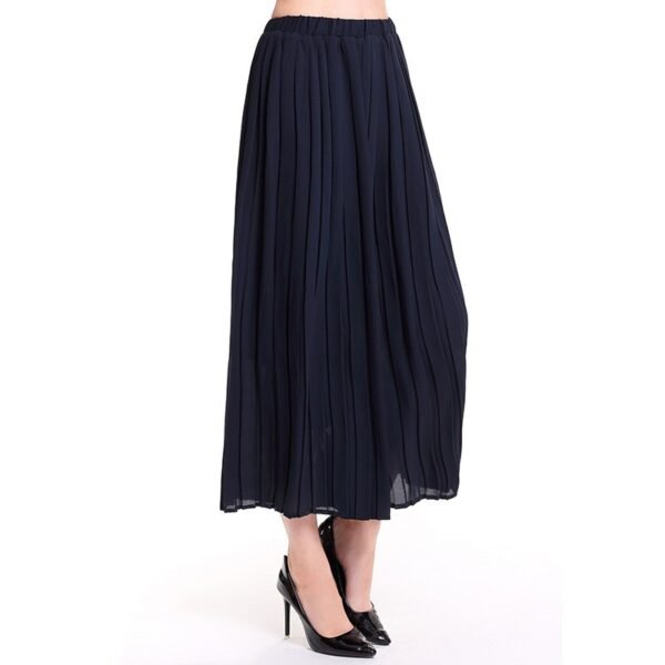 Elastic high waisted solid color versatile pleated wide leg pants for women, casual skirt pants, cropped pants, temperament for commuting, intellectual style