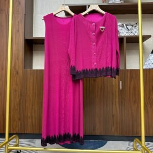 Skinny Mom Round Neck Lady Dress Set, Two Piece Temperament Dress, Small Fragrant Style, Noble and Elegant Dress Set, Fashionable：圖片 6