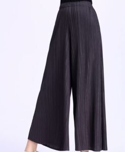 JW90830 Jia Ning's new product from 2017, static color vertical stripe loose casual wide leg swing pants：圖片 6