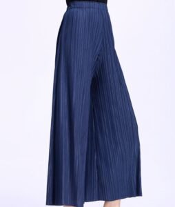 JW90830 Jia Ning's new product from 2017, static color vertical stripe loose casual wide leg swing pants：圖片 2