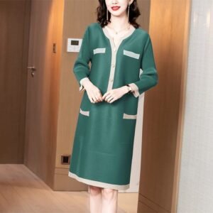 New autumn and winter 2024 fragrant woven dress with women's temperament French high-end contrasting color small fragrant minimalist style：圖片 5