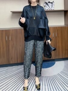 Autumn and winter plus size new slimming casual pants jacquard pencil pants 2024 thick wide leg loose pants cover flesh：圖片 4