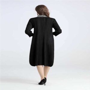 Jialing Chiffon Scarf Collar Vertical Strip Dress K200815：圖片 2