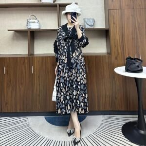 Skinny summer floral print dress, loose waist, fashionable new style, 2024 dress, long skirt, floral dress：圖片 4
