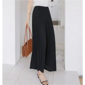 Summer 9-inch loose pants for women, high waisted and slim straight leg, with a sense of drape and pleats. New fabric, toothpick pleats, wide leg pants, casual：圖片 5
