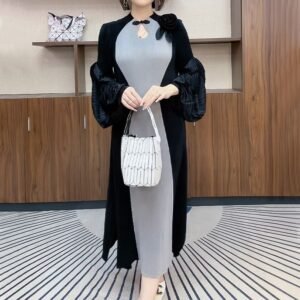 Large size retro autumn new style Chinese style dress Qipao women's clothing slightly overweight mm slimming waist improvement noble：圖片 3