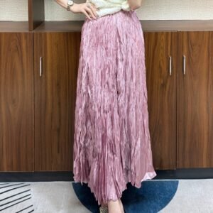 Jia Ning's new style temperament plus size loose women's clothing covers flesh trend pleated long skirt high waist square dance long skirt：圖片 7