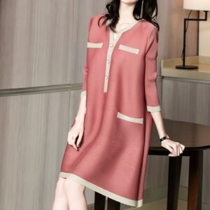 New autumn and winter 2024 fragrant woven dress with women's temperament French high-end contrasting color small fragrant minimalist style：圖片 2