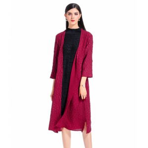 K20180318 Original European and American Chiffon Heavy Industry Special Pressure Fashion Elegant Large Size Windbreaker Coat Women's Wear：圖片 6