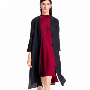 K20180318 Original European and American Chiffon Heavy Industry Special Pressure Fashion Elegant Large Size Windbreaker Coat Women's Wear：圖片 8