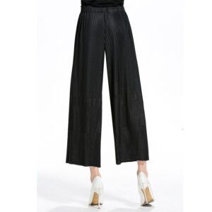 K80316 original 2018 pleated jacquard high waisted wide leg pants, high-end casual boutique women's pants wholesale