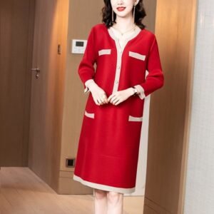 New autumn and winter 2024 fragrant woven dress with women's temperament French high-end contrasting color small fragrant minimalist style：圖片 8