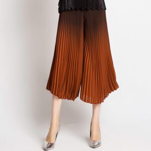 Jia Ning wrinkled half body casual pants skirt 2022 new spring clothing women's mid to long style loose oversized fat mm middle-aged mother