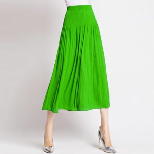 K80722 autumn high-end European and American pleated high waisted solid color pants skirt fashion Jia Ning creative plus size women's pants wholesale：圖片 5
