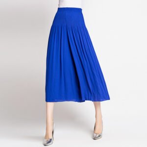 K80722 autumn high-end European and American pleated high waisted solid color pants skirt fashion Jia Ning creative plus size women's pants wholesale