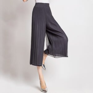 K80730 original high-end pleated high waist slim fit wide leg pants fashionable plus size autumn new product wholesale