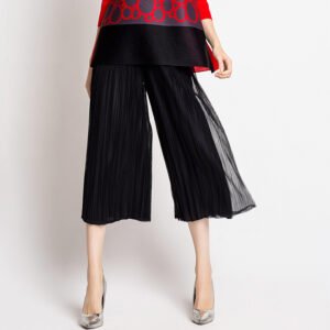 K80730 original high-end pleated high waist slim fit wide leg pants fashionable plus size autumn new product wholesale：圖片 5