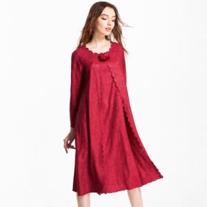 K80825 Elegant boutique pleated dress 2018 Jianing original palace style evening dress mid length dress：圖片 4
