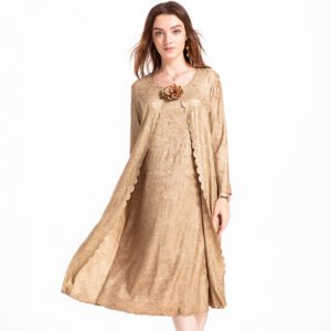 K80825 Elegant boutique pleated dress 2018 Jianing original palace style evening dress mid length dress：圖片 5