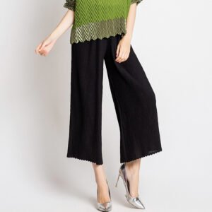Heavy industry cropped pants fashion trend women's clothing Jia Ning 2022 pleated K80826 straight leg pants versatile hanging wide leg pants：圖片 3