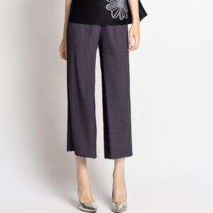 Heavy industry cropped pants fashion trend women's clothing Jia Ning 2022 pleated K80826 straight leg pants versatile hanging wide leg pants：圖片 4