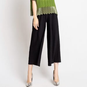 Heavy industry cropped pants fashion trend women's clothing Jia Ning 2022 pleated K80826 straight leg pants versatile hanging wide leg pants：圖片 6