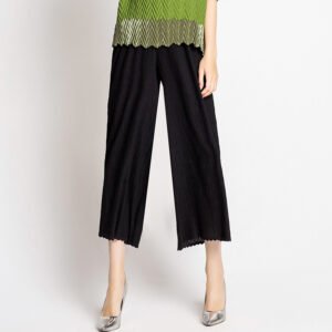 Heavy industry cropped pants fashion trend women's clothing Jia Ning 2022 pleated K80826 straight leg pants versatile hanging wide leg pants：圖片 7