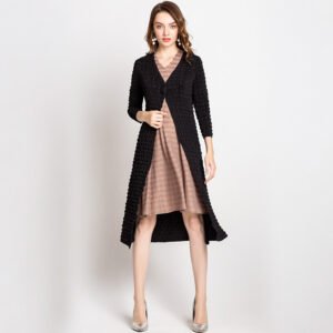 K80911 European and American high-end heavy-duty pleated socialite autumn coat windbreaker fashionable plus size Jianing original women's clothing：圖片 5