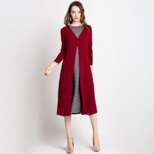 K80911 European and American high-end heavy-duty pleated socialite autumn coat windbreaker fashionable plus size Jianing original women's clothing：圖片 9