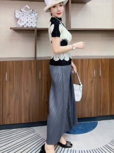 Striped pleated pants, women's new thin style, nine inch loose wide leg pants, summer high waisted versatile casual pants, stylish and slimming：圖片 8