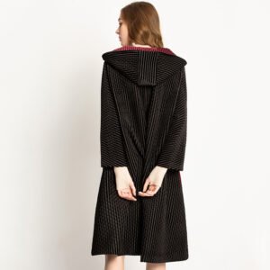 Winter velvet hooded coat, Jianing pleated coat, elegant temperament, medium to long winter coat, plus size coat, temperament：圖片 3