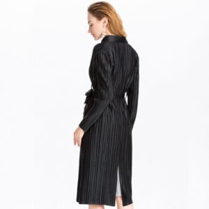 K81003 original high-end double breasted waistband windbreaker temperament socialite long coat women's clothing wholesale：圖片 5