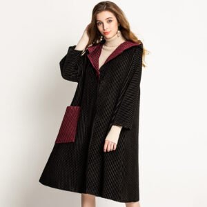 Winter velvet hooded coat, Jianing pleated coat, elegant temperament, medium to long winter coat, plus size coat, temperament：圖片 5