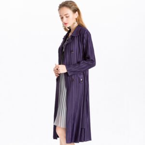 K81003 original high-end double breasted waistband windbreaker temperament socialite long coat women's clothing wholesale：圖片 8