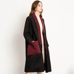Street trendsetters, western-style Jia Ning pleated winter coat, velvet medium long boutique women's coat, new product wholesale：圖片 4
