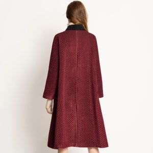 Street trendsetters, western-style Jia Ning pleated winter coat, velvet medium long boutique women's coat, new product wholesale：圖片 5