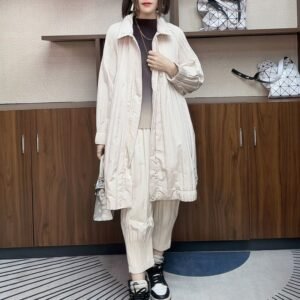 Cotton Jacket, Three Houses Cotton Jacket, Women's Winter 2024 Medium to Long Style, New Folded Loose Coat, Warm, Fashionable, Casual, Foreign Trade：圖片 2